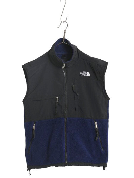 90s ノースフェイス デナリ ベスト メンズ S / オールド アウトドア 前開き 重ね着 フルジップ フリース ナイロン ワンポイント ツートン