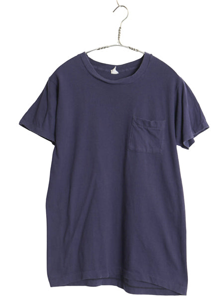 80s USA製 フルーツオブザルーム ポケット付き 無地 半袖 Tシャツ メンズ L 小さめ S ヴィンテージ 当時物 ポケT シングルステッチ 耳付き