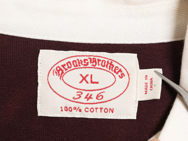 ブルックスブラザーズ ボーダー 長袖 ラガーシャツ メンズ XL / 古着 ラグビー 長袖シャツ ポロシャツ ワンポイント 大きいサイズ ツートン