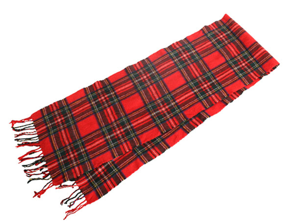 90s スコットランド製 ブルックスブラザーズ マフラー メンズ レディース 古着 オールド ラム ウール チェック フリンジ付き シンプル 防寒