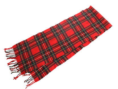 90s スコットランド製 ブルックスブラザーズ マフラー メンズ レディース 古着 オールド ラム ウール チェック フリンジ付き シンプル 防寒