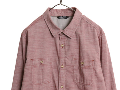 ノースフェイス 長袖 シャツ メンズ XL 古着 アウトドア 無地 マチ付き ヴィンテージ モデル シンプル ゆったり 大きいサイズ カジュアル