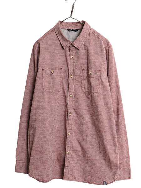 ノースフェイス 長袖 シャツ メンズ XL 古着 アウトドア 無地 マチ付き ヴィンテージ モデル シンプル ゆったり 大きいサイズ カジュアル
