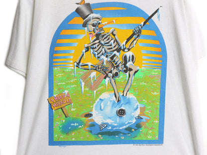 80s USA製 ★ グレイトフルデッド ツアー イラスト プリント Tシャツ メンズ L ヴィンテージ 当時物 バンド ロック スカル キャラクター 白