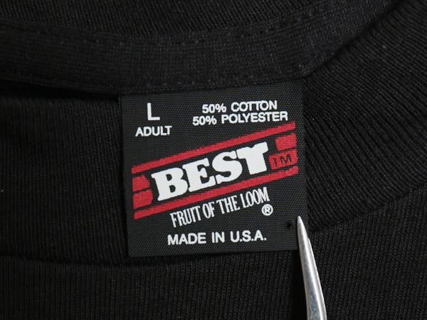 デッドストック 90s USA製 フルーツオブザルーム 無地 半袖 Tシャツ メンズ L / 新品 シングルステッチ カットソー トップス ブランク 黒