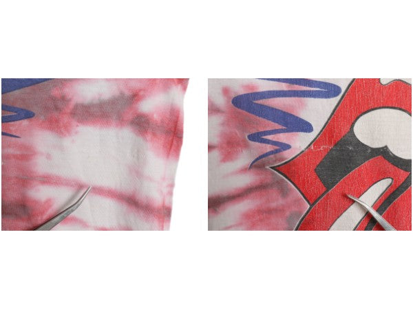 90s ローリング ストーンズ ツアー イラスト プリント タイダイ Tシャツ メンズ XXL 古着 オールド リップタン バンド ロック 大きいサイズ