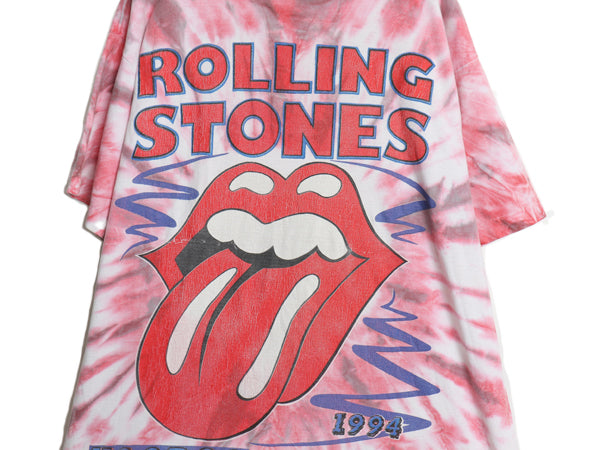 90s ローリング ストーンズ ツアー イラスト プリント タイダイ Tシャツ メンズ XXL 古着 オールド リップタン バンド ロック 大きいサイズ