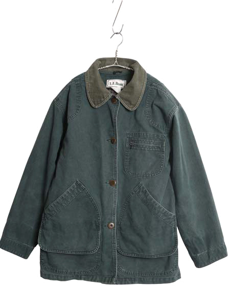 90s エルエルビーン ダック ハンティング ジャケット レディース L オールド カバーオール フィールド コート 脱着 チェック 中綿 ライナー