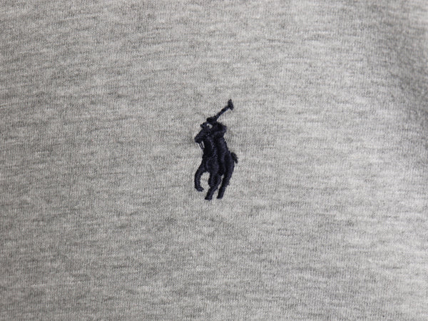 00s ポロ ラルフローレン 長袖 Tシャツ メンズ L オールド ワンポイント ポニー ロンT コットン カットソー シングルステッチ 無地 グレー