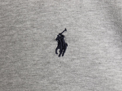00s ポロ ラルフローレン 長袖 Tシャツ メンズ L オールド ワンポイント ポニー ロンT コットン カットソー シングルステッチ 無地 グレー