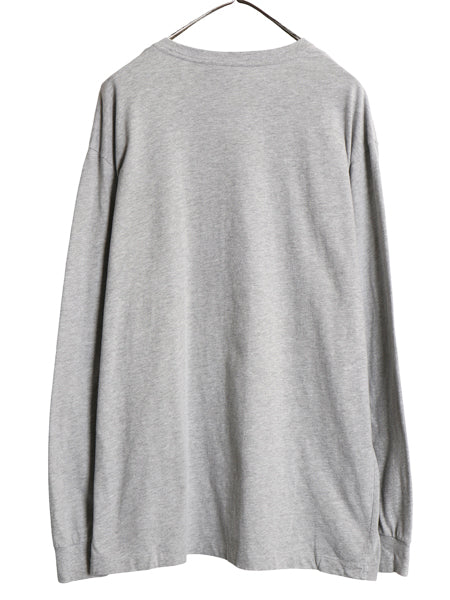 00s ポロ ラルフローレン 長袖 Tシャツ メンズ L オールド ワンポイント ポニー ロンT コットン カットソー シングルステッチ 無地 グレー