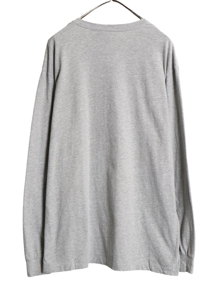 00s ポロ ラルフローレン 長袖 Tシャツ メンズ L オールド ワンポイント ポニー ロンT コットン カットソー シングルステッチ 無地 グレー