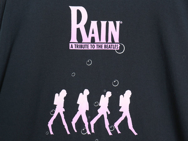 00s レイン 両面 プリント Tシャツ メンズ XL ビートルズ オールド バンド ロック イラスト グラフィック ヘビーウェイト 大きいサイズ 黒