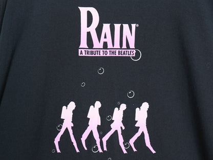 00s レイン 両面 プリント Tシャツ メンズ XL ビートルズ オールド バンド ロック イラスト グラフィック ヘビーウェイト 大きいサイズ 黒