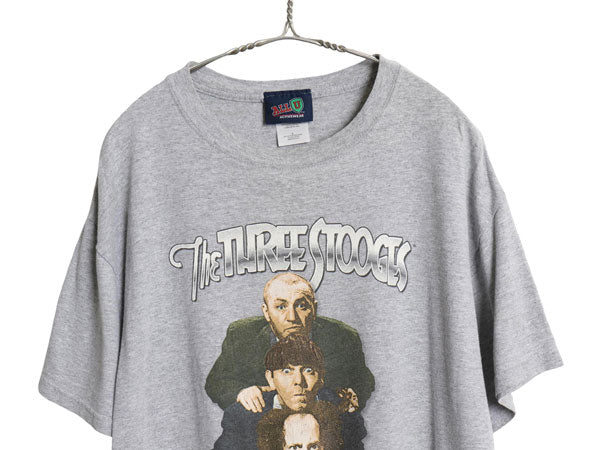 00s 三ばか大将 イラスト プリント Tシャツ メンズ L / オールド オフィシャル キャラクター コメディ グラフィック ヘビーウェイト グレー