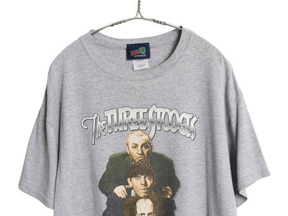 00s 三ばか大将 イラスト プリント Tシャツ メンズ L / オールド オフィシャル キャラクター コメディ グラフィック ヘビーウェイト グレー
