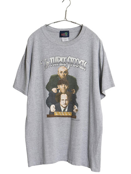 00s 三ばか大将 イラスト プリント Tシャツ メンズ L / オールド オフィシャル キャラクター コメディ グラフィック ヘビーウェイト グレー