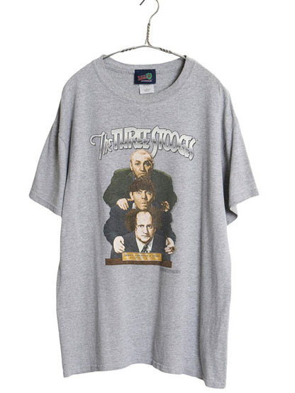 00s 三ばか大将 イラスト プリント Tシャツ メンズ L / オールド オフィシャル キャラクター コメディ グラフィック ヘビーウェイト グレー