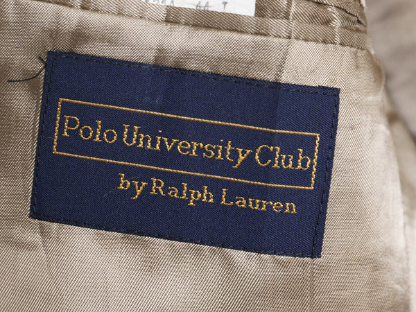 90s POLO UNIVERSITY CLUB ラルフローレン テーラード ジャケット メンズ XL 程/ 古着 オールド ポロ ブレザー ウール アルパカ チェック