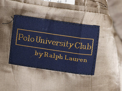 90s POLO UNIVERSITY CLUB ラルフローレン テーラード ジャケット メンズ XL 程/ 古着 オールド ポロ ブレザー ウール アルパカ チェック