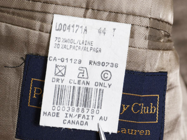 90s POLO UNIVERSITY CLUB ラルフローレン テーラード ジャケット メンズ XL 程/ 古着 オールド ポロ ブレザー ウール アルパカ チェック
