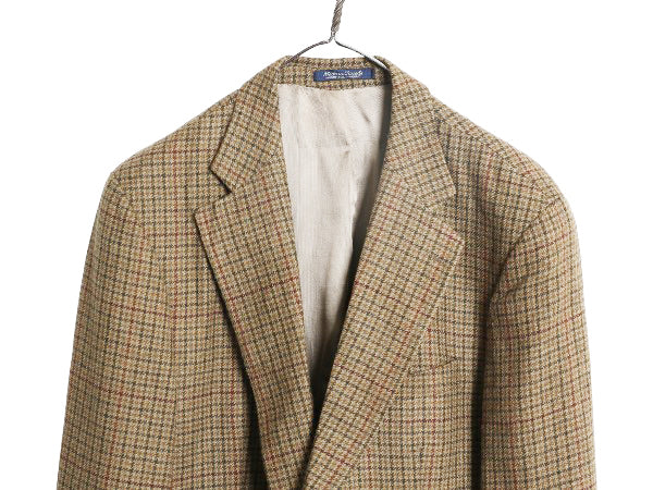 90s POLO UNIVERSITY CLUB ラルフローレン テーラード ジャケット メンズ XL 程/ 古着 オールド ポロ ブレザー ウール アルパカ チェック
