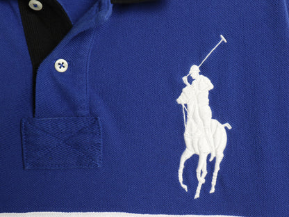 ビッグポニー ポロ ラルフローレン 鹿の子 半袖 ポロシャツ メンズ L イタリア 代表 半袖シャツ ラガーシャツ ラグビー ナンバリング 細身