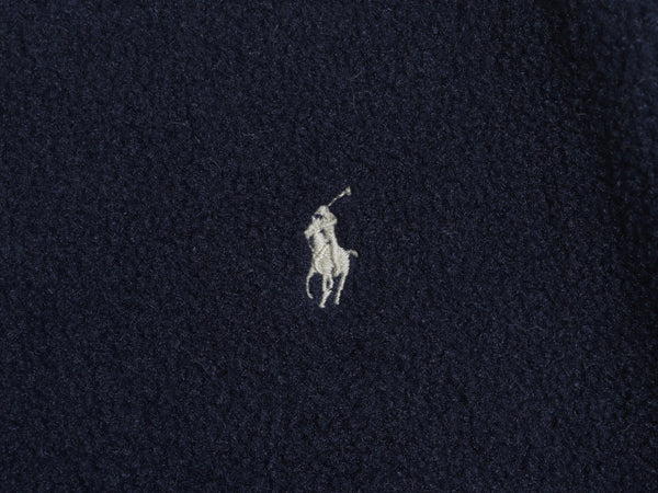 90s ポロ ラルフローレン フリース スイングトップ ジャケット メンズ M オールド ブルゾン フルジップ ジャンパー ワンポイント ネイビー