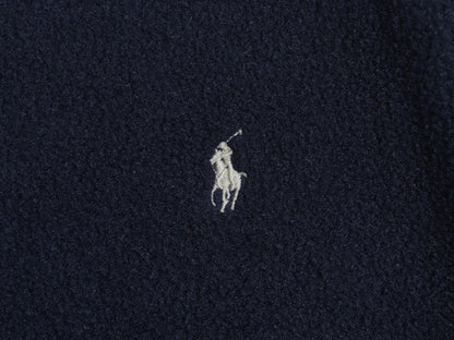 90s ポロ ラルフローレン フリース スイングトップ ジャケット メンズ M オールド ブルゾン フルジップ ジャンパー ワンポイント ネイビー