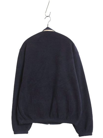 90s ポロ ラルフローレン フリース スイングトップ ジャケット メンズ M オールド ブルゾン フルジップ ジャンパー ワンポイント ネイビー