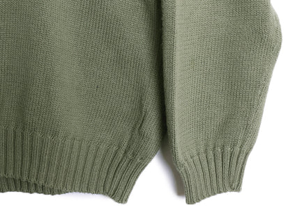 00s ポロ ラルフローレン コットン ニット セーター メンズ XL オールド 長袖ニット ワンポイント クルーネック シンプル 大きいサイズ 緑
