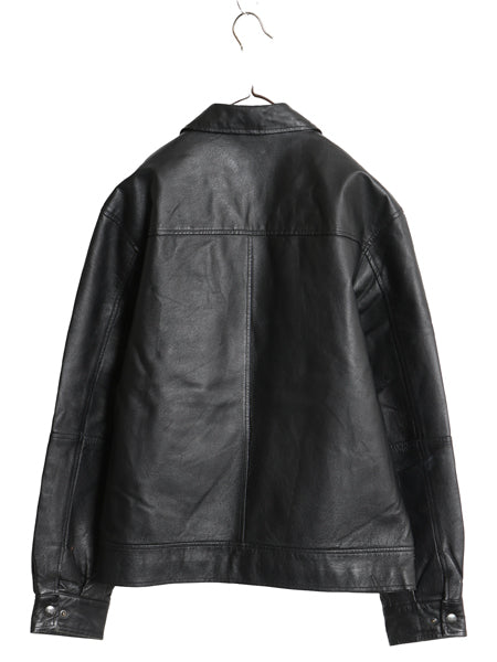 00s セントジョンズベイ 本革 レザー ジャケット メンズ M / オールド 革ジャン 中綿 スイングトップ ジャンパー ブルゾン オールレザー 黒