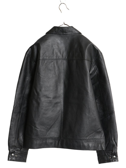 00s セントジョンズベイ 本革 レザー ジャケット メンズ M / オールド 革ジャン 中綿 スイングトップ ジャンパー ブルゾン オールレザー 黒