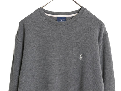 ポロ ラルフローレン 長袖 サーマル Tシャツ メンズ M 古着 ロンT ワッフル カットソー ワンポイント ストレッチ インナー シンプル グレー