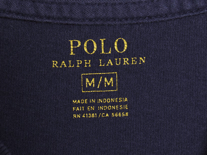 ポロ ラルフローレン 半袖 Tシャツ メンズ M 古着 コットン シングルステッチ ワンポイント カットソー クルーネック シンプル トップス 紺
