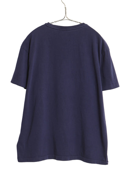 ポロ ラルフローレン 半袖 Tシャツ メンズ M 古着 コットン シングルステッチ ワンポイント カットソー クルーネック シンプル トップス 紺
