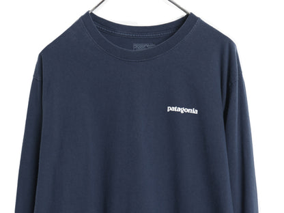 パタゴニア 両面 プリント 長袖 Tシャツ メンズ L 17年製 アウトドア ロンT ロングスリーブ P6 バックプリント ボックスロゴ カットソー 紺