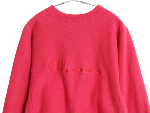90s USA製 チャンピオン リバースウィーブ スクリプト ロゴ 刺繍 スウェット メンズ M オールド トレーナー 裏起毛 目付き ヘビーウェイト
