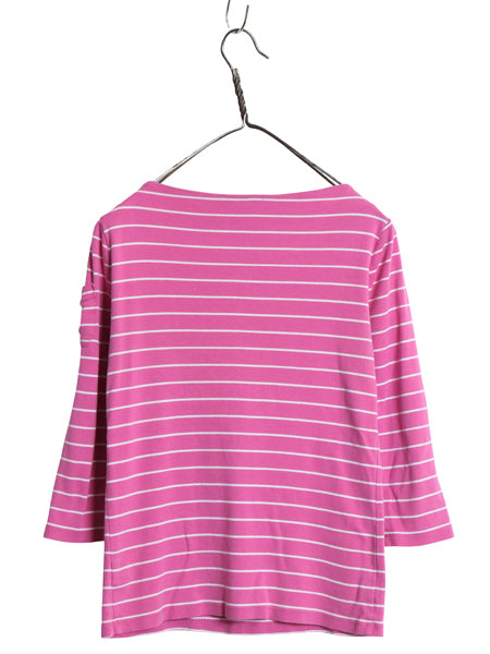00s ローレン ラルフローレン ボートネック ボーダー 7分袖 Tシャツ レディース S 古着 カットソー コットン ストレッチ きれいめ トップス