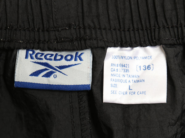 90s リーボック ナイロン パンツ メンズ L オールド ポケット付き イージーパンツ シャカシャカ ウォームアップ トレーニング ボトムス 黒