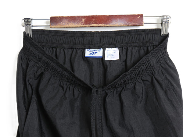 90s リーボック ナイロン パンツ メンズ L オールド ポケット付き イージーパンツ シャカシャカ ウォームアップ トレーニング ボトムス 黒