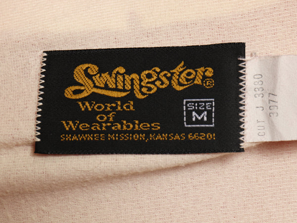 70s 80s USA製 Swingster ナイロン コーチ ジャケット メンズ M ヴィンテージ ブルゾン ジャンパー ライナー付き ワンポイント 企業 レッド