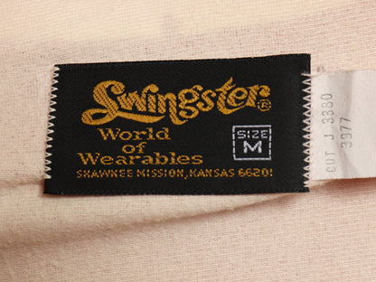 70s 80s USA製 Swingster ナイロン コーチ ジャケット メンズ M ヴィンテージ ブルゾン ジャンパー ライナー付き ワンポイント 企業 レッド