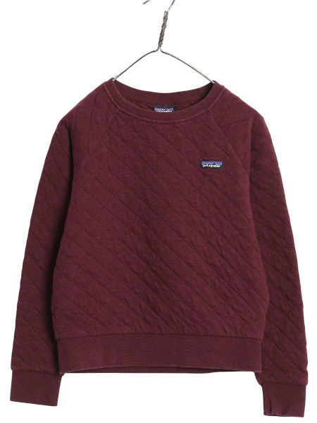 パタゴニア オーガニック コットン キルト クルー レディース XS / 古着 20年製 キルティング スウェット トレーナー ショート丈 シンプル