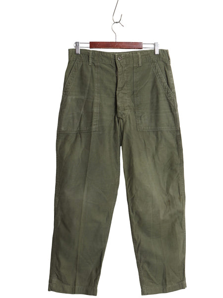 70s ★ 米軍実物 US ARMY コットン サテン ベイカー パンツ 実寸 32 28 程/ 76年製 ヴィンテージ ファティーグ ユーティリティ OG107 軍物