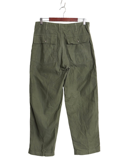 70s ★ 米軍実物 US ARMY コットン サテン ベイカー パンツ 実寸 32 28 程/ 76年製 ヴィンテージ ファティーグ ユーティリティ OG107 軍物