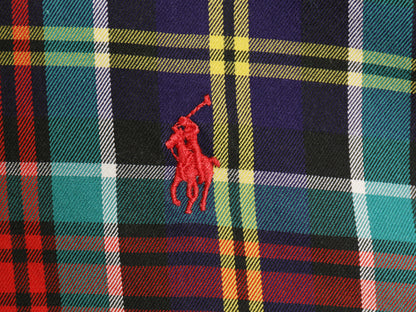 90s ラルフローレン チェック 長袖 ボタンダウン シャツ メンズ L / オールド ポロ BLAKE コットン ポニー 刺繍 ワンポイント マルチカラー