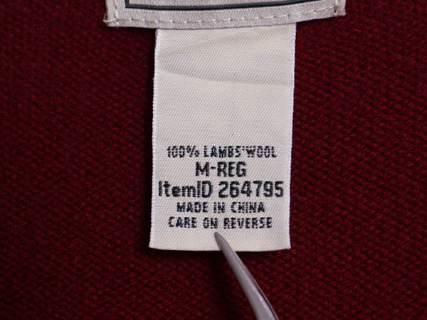 エルエルビーン ニット セーター メンズ M ラム ウール 長袖ニット クルーネック 無地 シンプル カジュアル ハイゲージ 薄手 バーガンディ