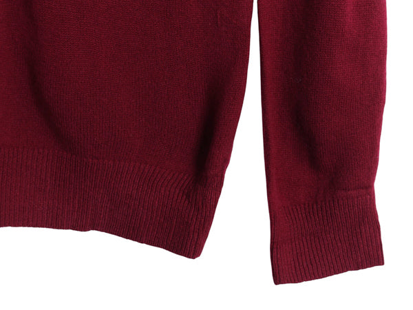 エルエルビーン ニット セーター メンズ M ラム ウール 長袖ニット クルーネック 無地 シンプル カジュアル ハイゲージ 薄手 バーガンディ