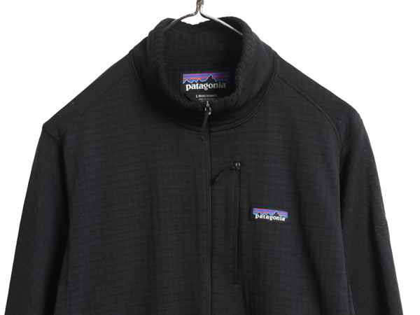  パタゴニア R1 プルオーバー メンズ L 古着 19年製 アウトドア レギュレーター ストレッチ 裏 フリース ハーフジップ ロンT ハイネック 黒